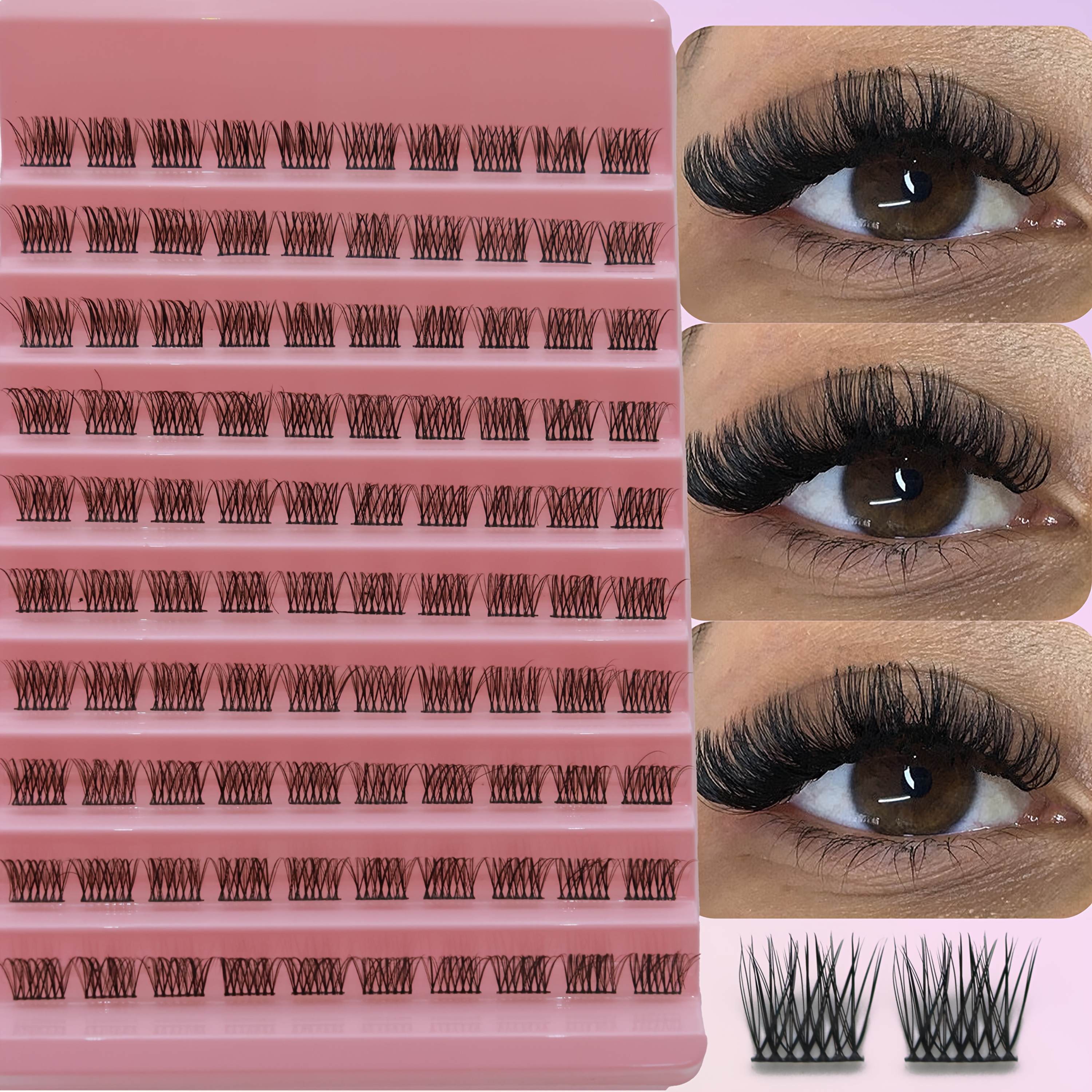 10 Of Clusters False Eyelashes Kit, Natural And Fluffy, Length 10mm, Suitable For Beginners