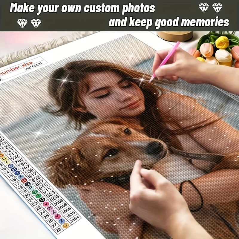 

Custom 5d Diamond Painting Kit For Adults - Personalize With Your Own Photo, Round Diamonds, Diy Mosaic Art Set For Decor & , New Diamond Painting Kits