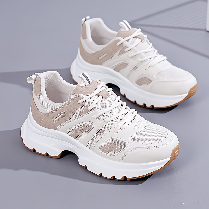 Women's Breathable Mesh Sneakers - Lightweight, Comfortable Low-Top Running Shoes with Casual Lace-Up Design for All Seasons