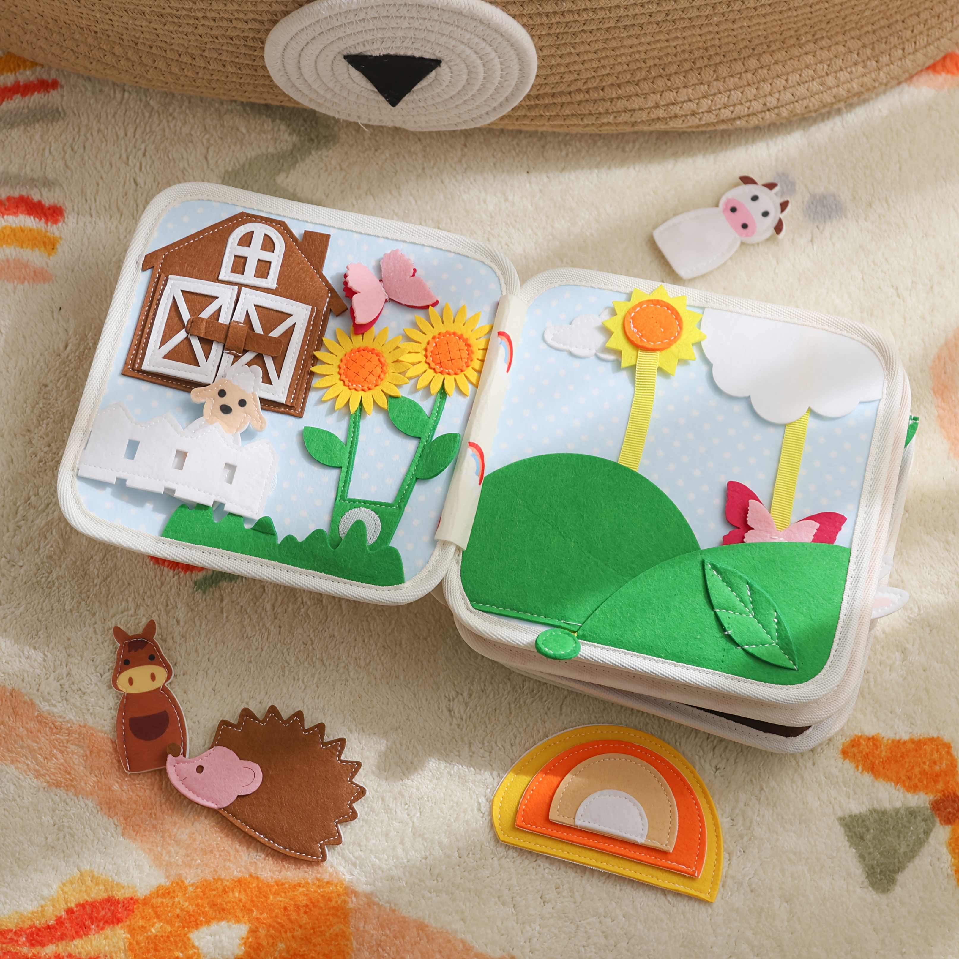 Durable Felt Quiet Book for Toddlers with Animal Patterns