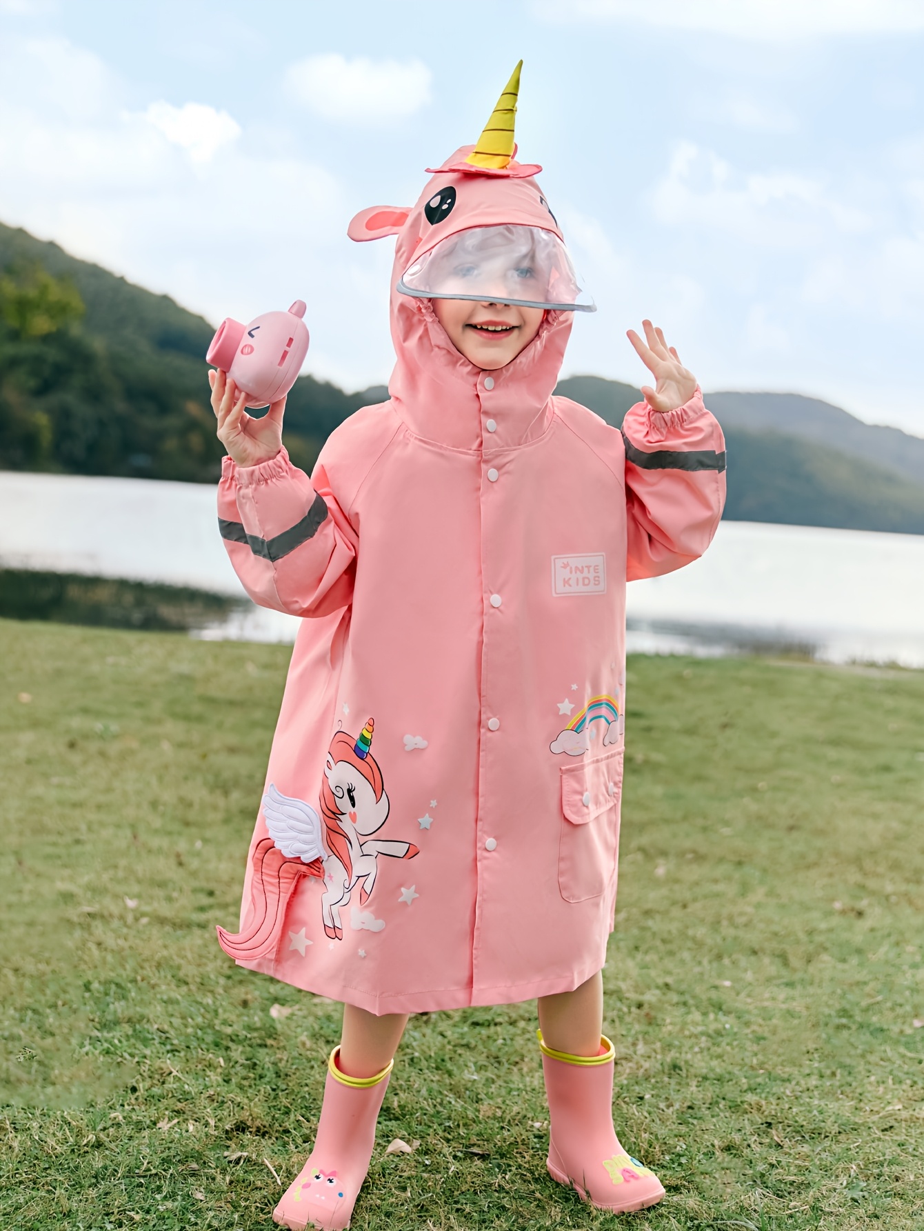 youngsterss raincoat girls outdoor rain cape cartoon style Temu