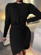 solid color sequin dress elegant long sleeve dress for spring fall womens clothing