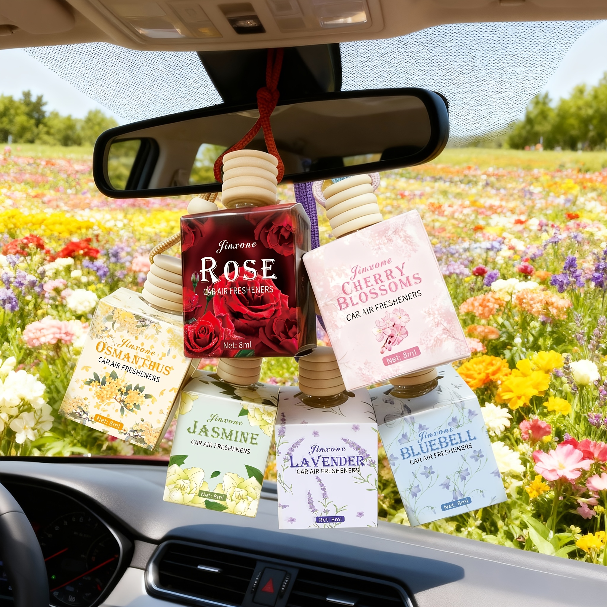 car  ener with floral scents featuring six fragrances rose cherry   osmanthus lavender jasmine and   it     interior   with a long lasting   making it an ideal accessory for car diffusers