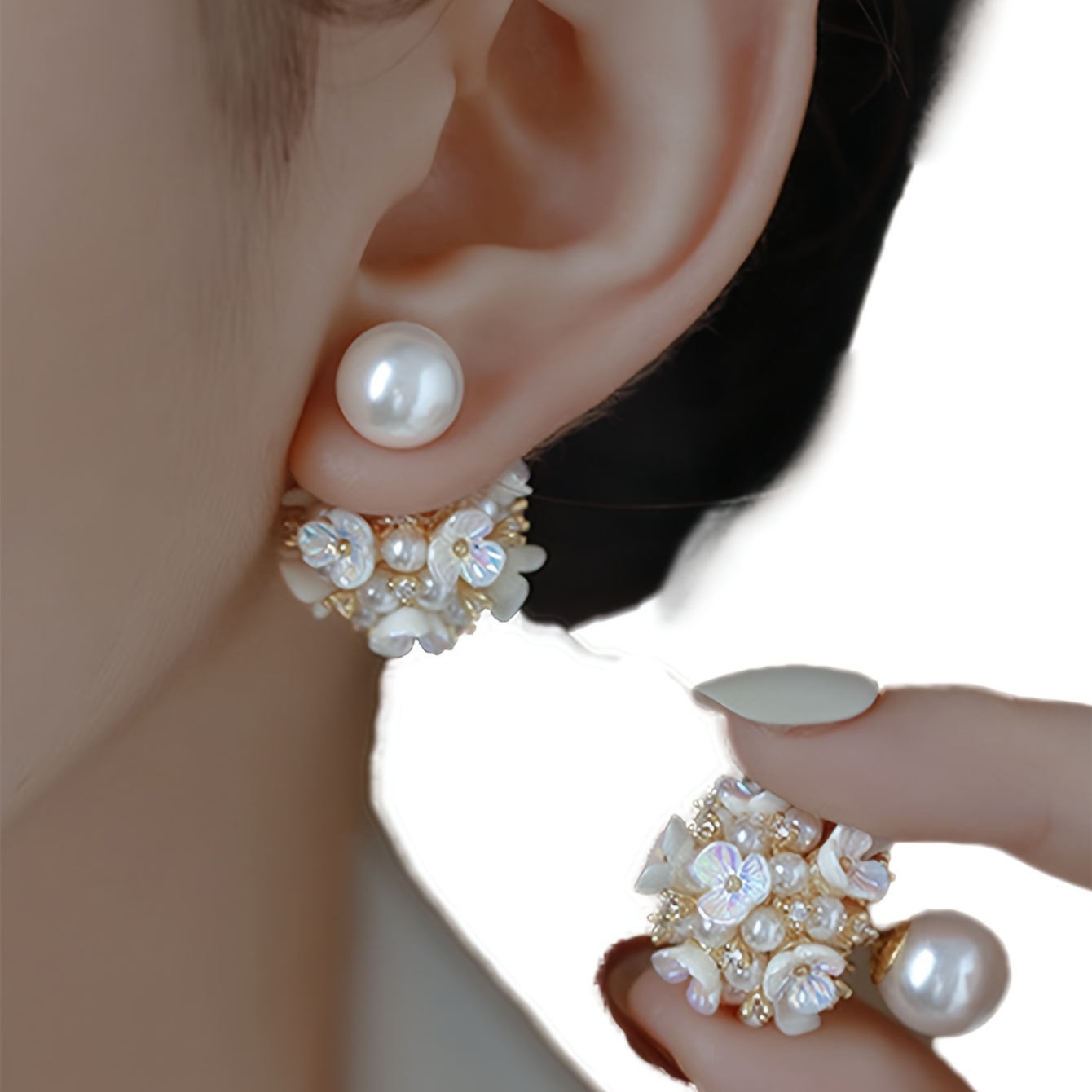 TEMU A Pair Of Sweet And Stylish Faux Earrings For Women At A Wedding Banquet