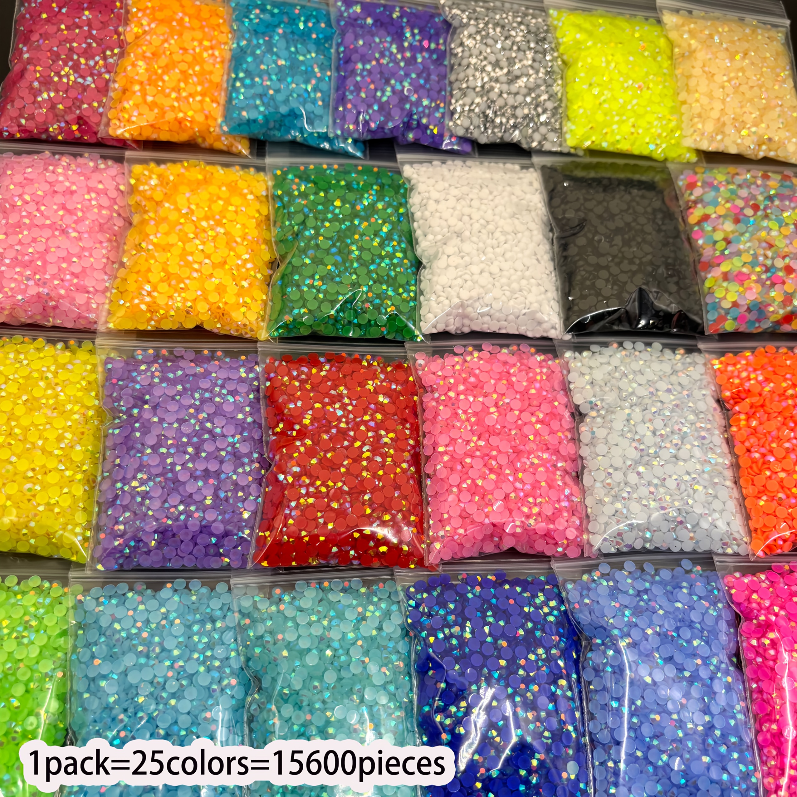 15600pcs 25 bright colors jelly rhinestones flat   bulk 3mm colored rhinestones colorful resin ab type rhinestones suitable for ball face makeup nail accessories and decorative accessories