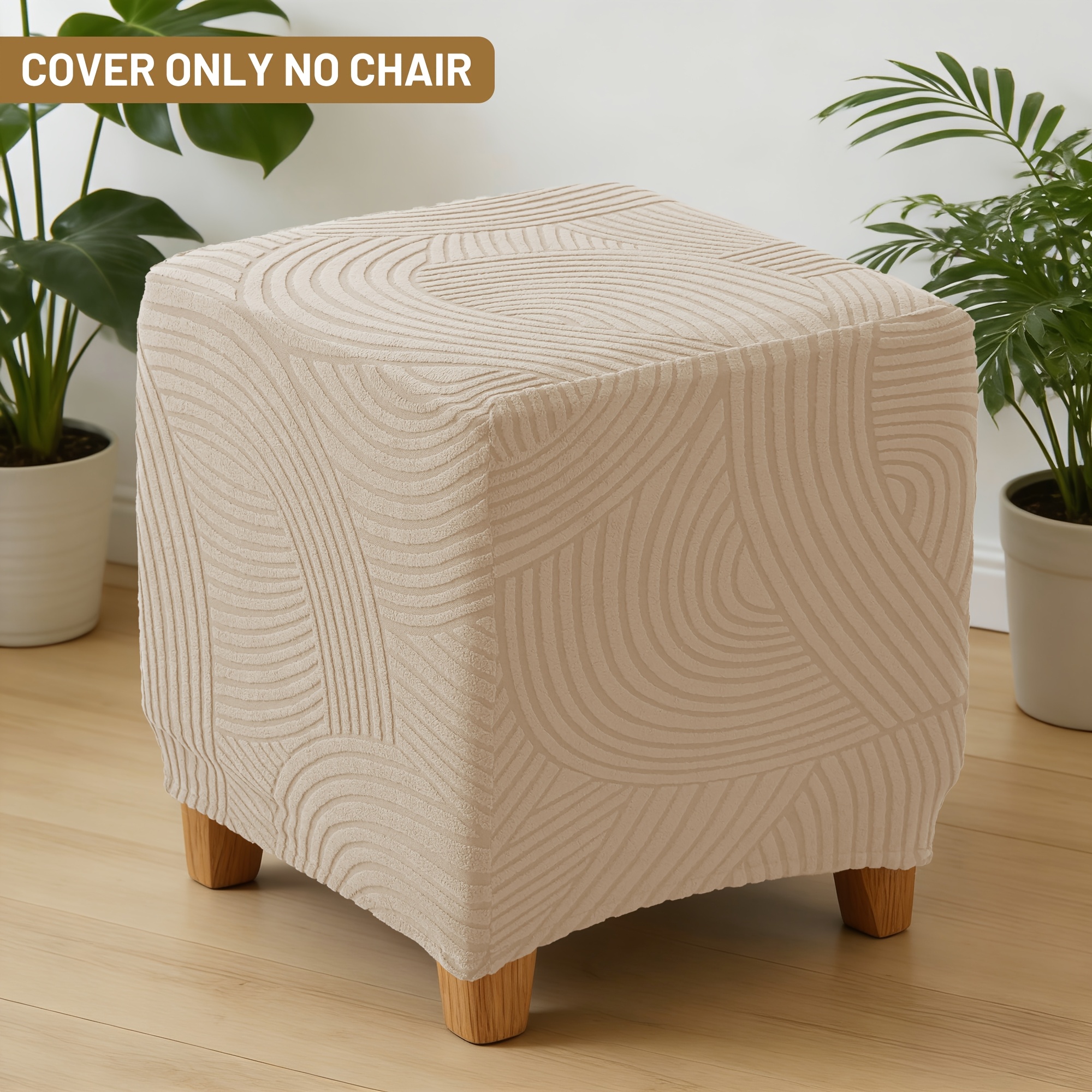 TEMU 1 pièce Housse de -pieds élastique extensible - Housse de chaise douce adaptée aux tabourets carrés, -pieds, poufs, lavable en machine, s' à la