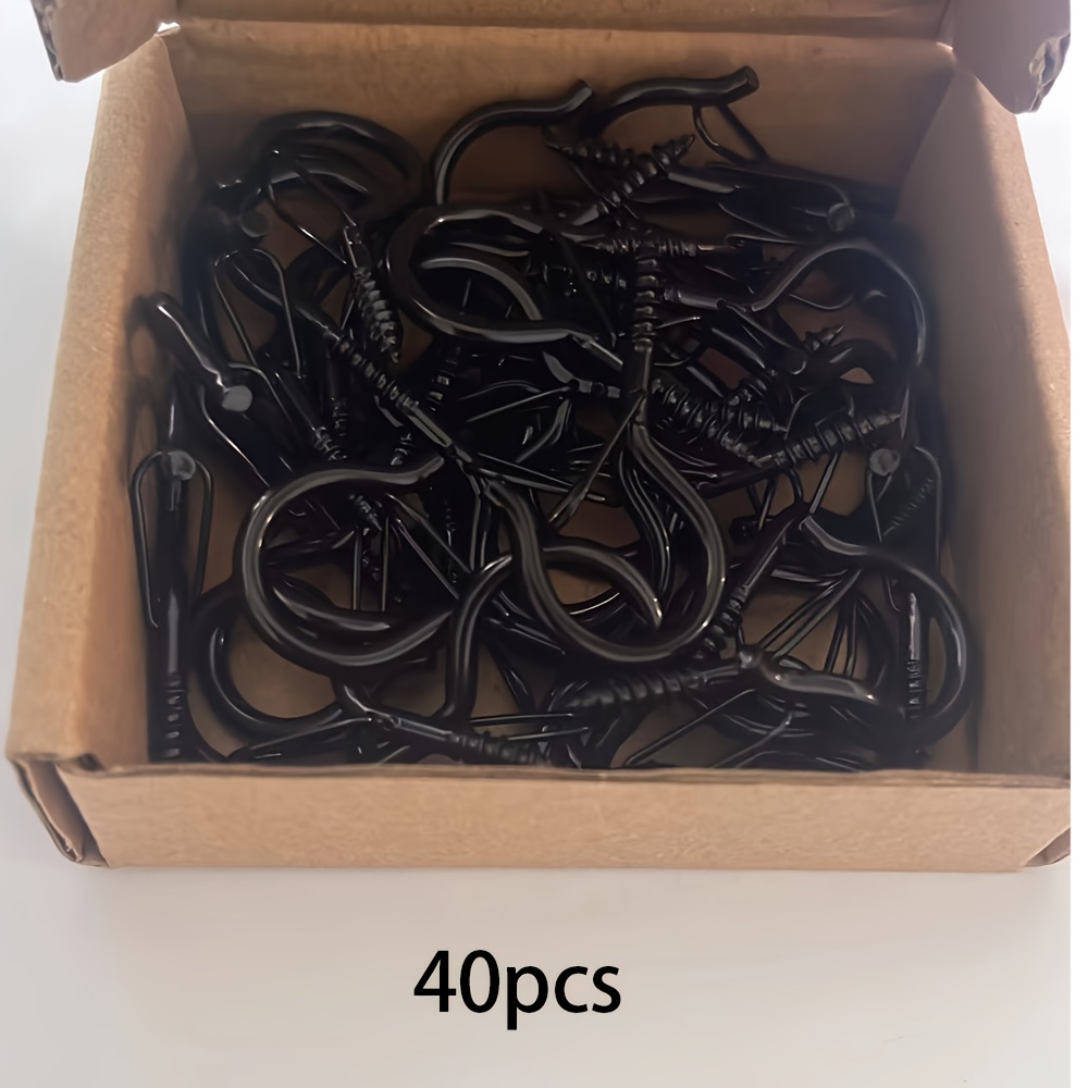 Image of 40/70 Q Hooks Designed For Securing Pipes, 1.5-inch Ferrous Ceiling Hooks Suitable For Indoor And Outdoor Use - Resistant To Rust And Wind - Ideal For Hanging Kitchen Items, Plants, Lamps, And More
