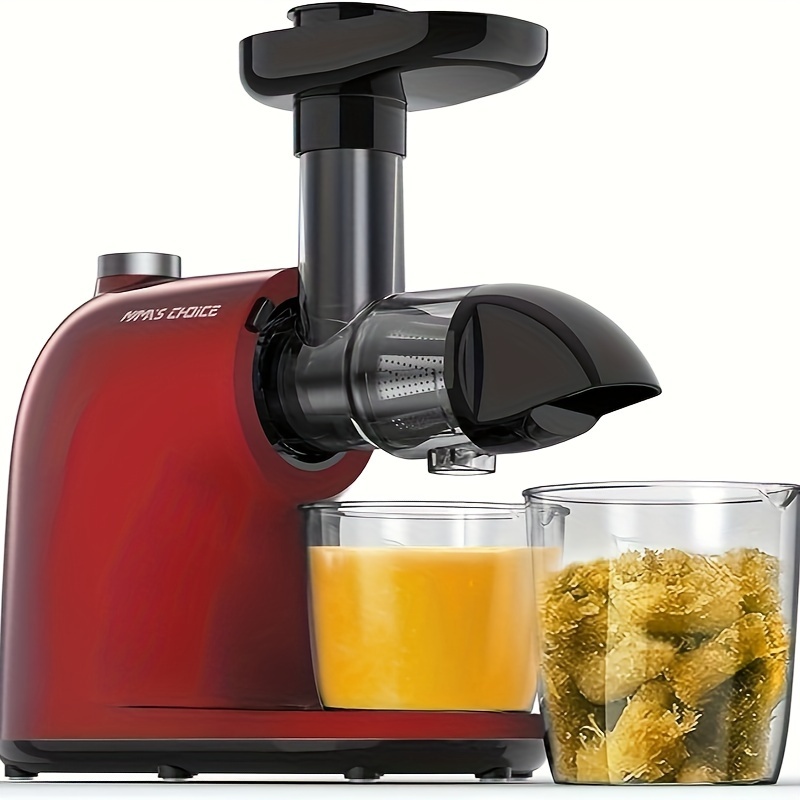 

Masticating Juicer, Easy-to-clean Cold Press Machine With Reverse , , Bpa-free, Enjoy Fast Juice For - & Veggies, Red