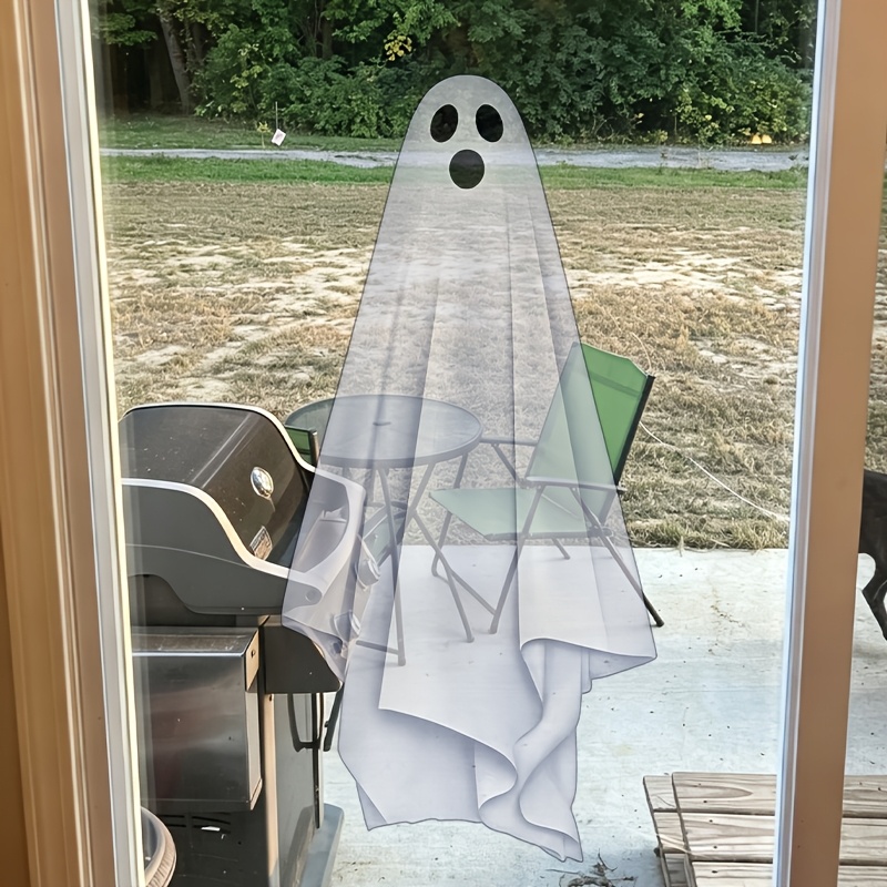 TEMU Halloween Spooky Window Sticker, Double-sided , Self-adhesive Pvc, Spooky Transparent Decals For Glass Window Halloween Home Party Decor