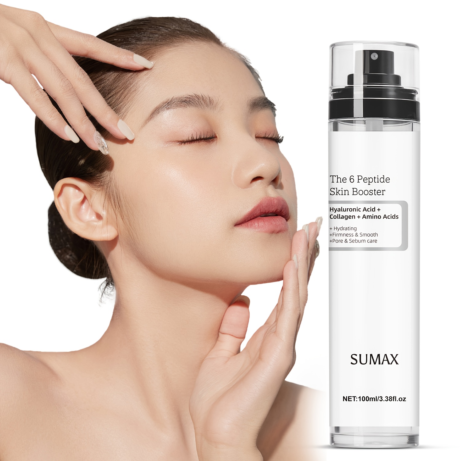 Sumax 100ml 6-peptide Facial Moisturizing Water, In Hydrating, Providing Long-lasting Results. Cool And Fragrant At All Times, Gentle And Non-irritating, Maintaining Long-lasting Moisture.