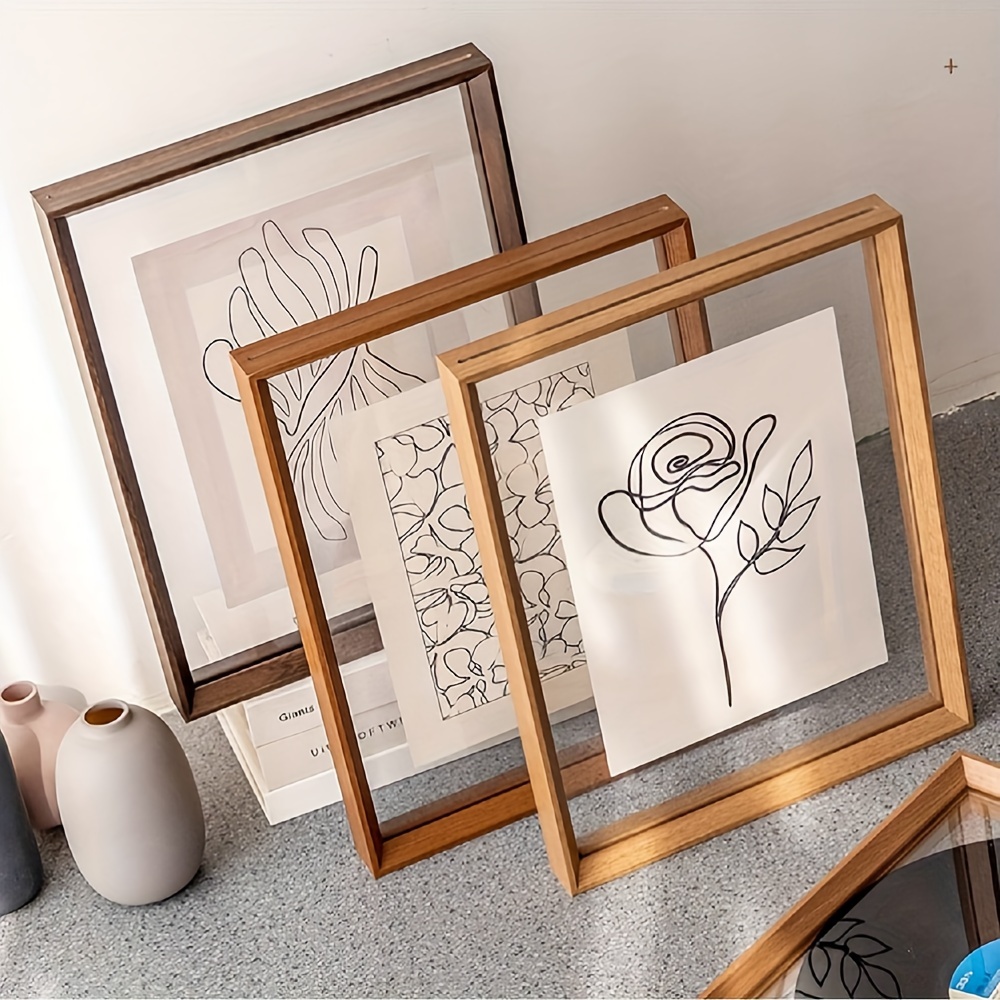 

Wooden A4 Acrylic Photo Frame, Double-sided Transparent Display Board, Wall Hanging Artwork For Home Office Decor, Diy Craft Jewelry Making Kit