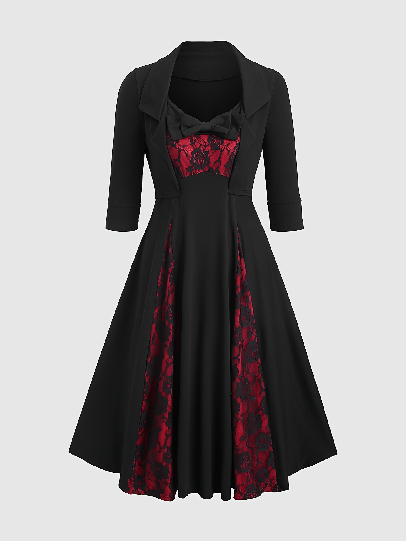 sleeveless floral lace dress short jacket set gothic style Temu