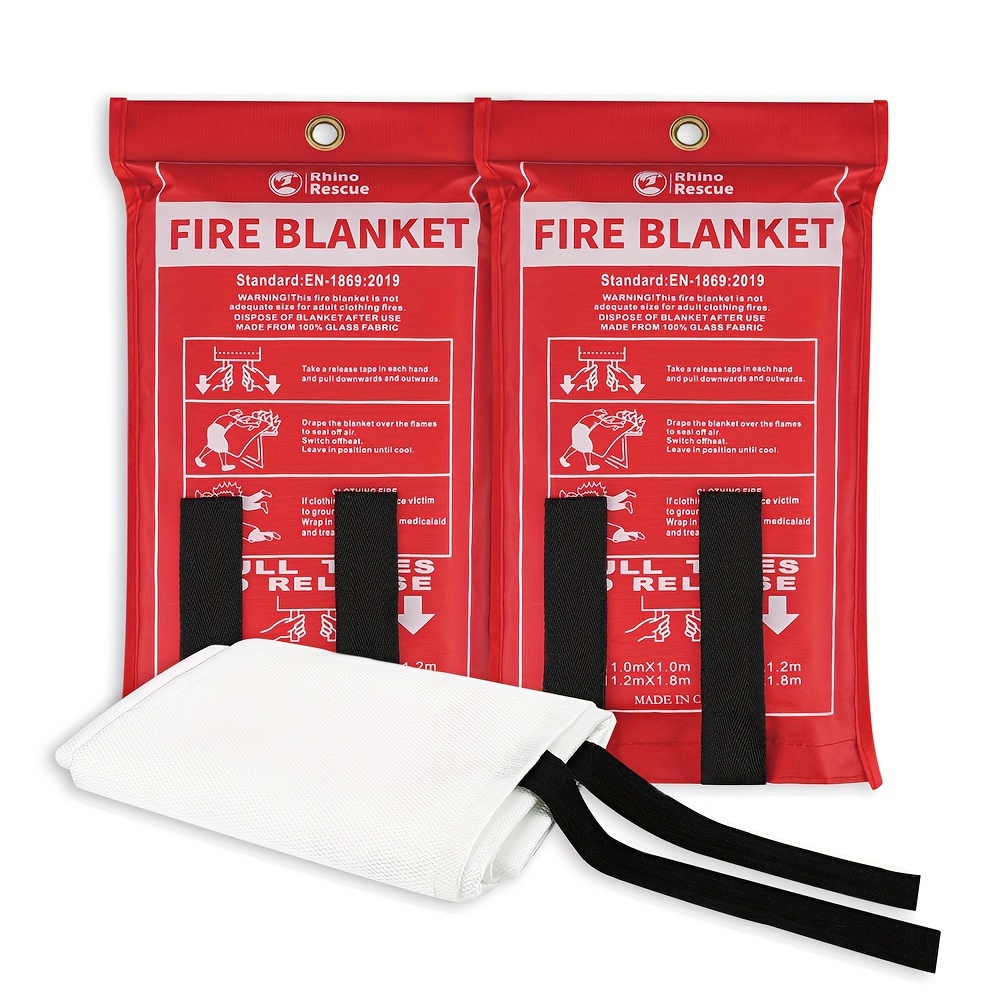 

Fire Blanket, Rescue Fire Blanket, 40"×40" Glass Fiber Emergency Fire Protection Equipment, Flame Retardant Protection, Suitable For Families, Kitchens, Camping, Hiking