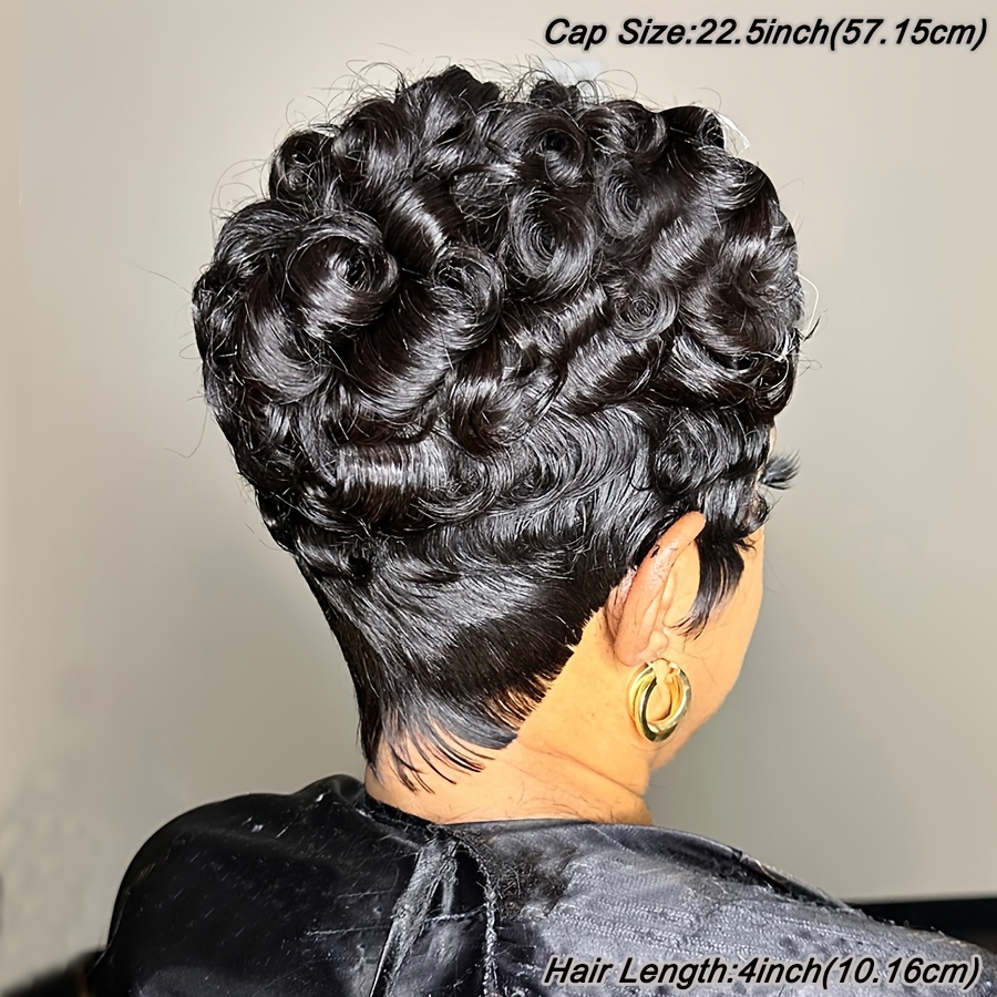 TEMU 6 Inch Short Hair Wig For Women - Glueless No Lace Front/back, 180% Density Loose Wave Curly Cut, , No Shedding/tangling, , & Christmas Gift (fits All Beige Tones)