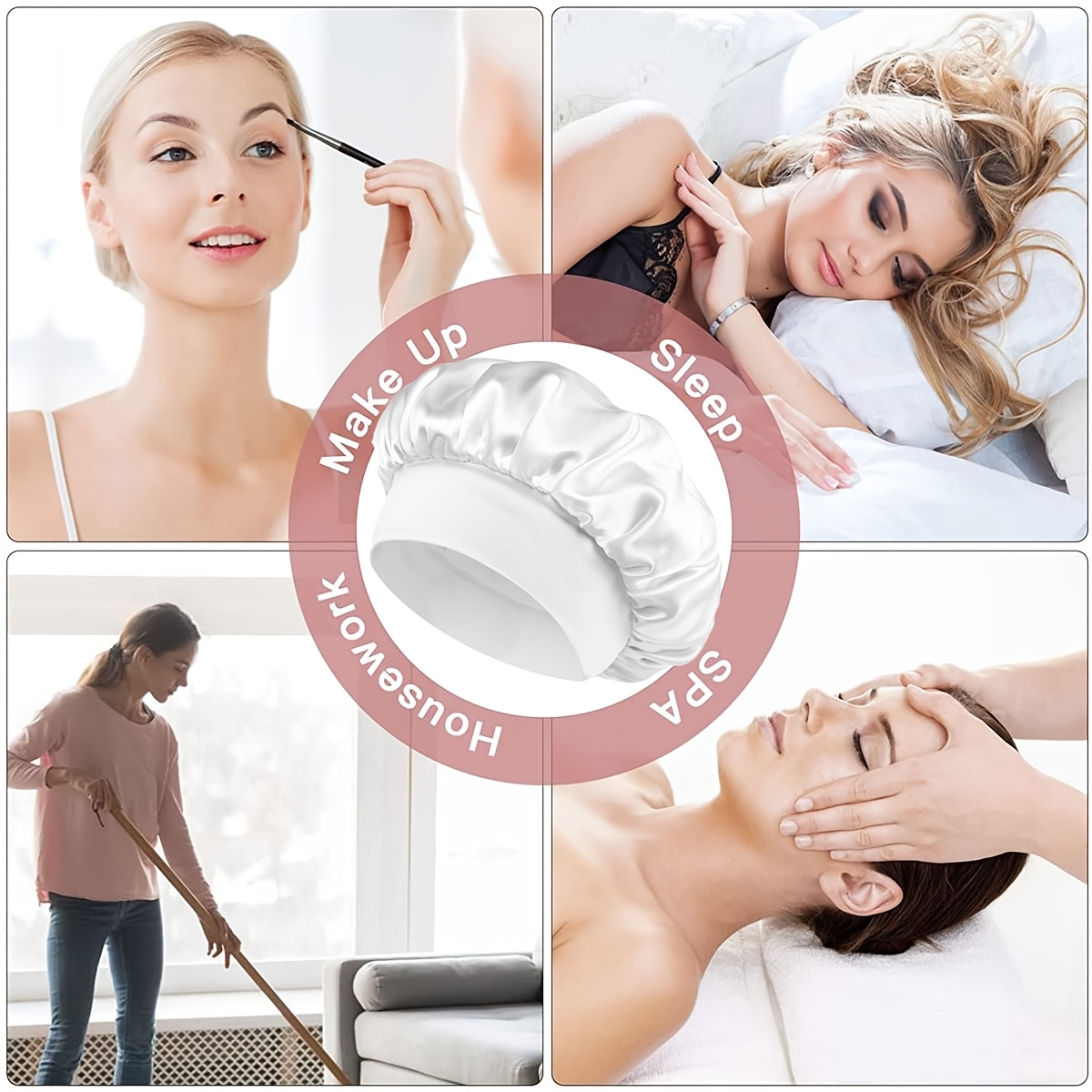 White Girl Hair Bonnet Bonnet For Curly Hair Silk Sleeping Cap