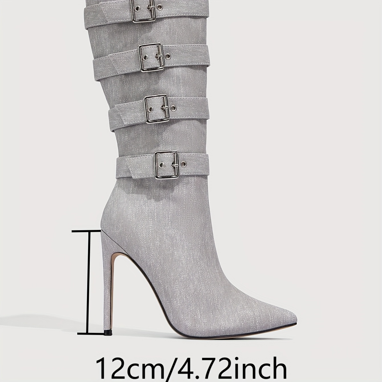 Botas de Moda Femininas, Cor Sólida, Biqueira Fina, Salto Stiletto, Modernas e Versáteis 2