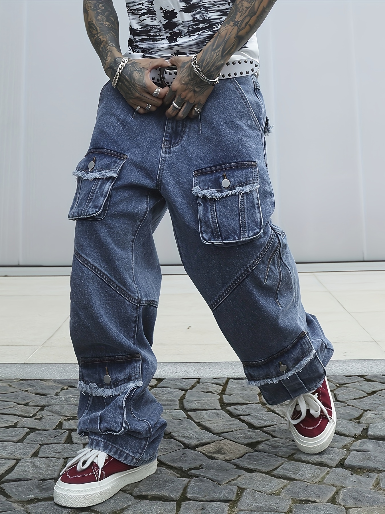 pantalones anchos hombre color Temu Spain