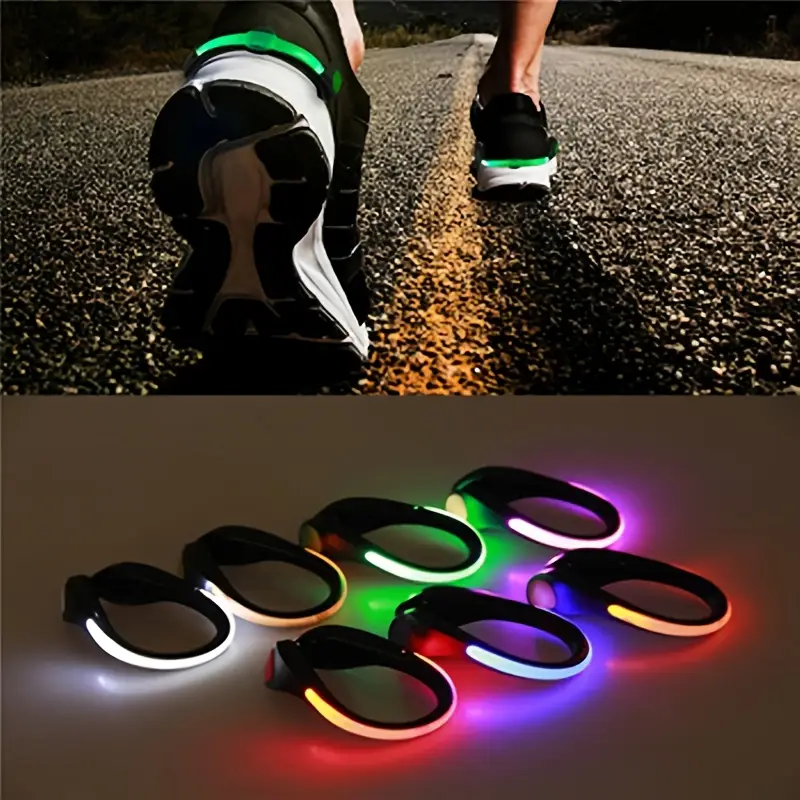 1pc led shoe light clip for night running 1pc led shoe light clip 2 cr2032 battery powered abs material non rechargeable single color lighting 36v or lower operating voltage electronic components included ideal for night sports details 5