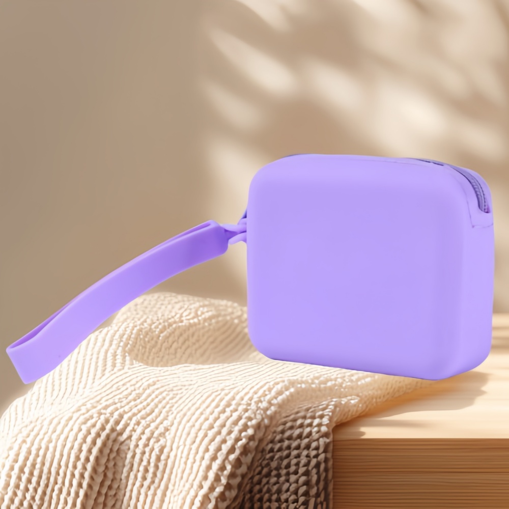 TEMU pochette quadrata in per cosmetici e portamonete, borsetta multiuso, custodia per chiavi e auricolari da esterno, porta carte