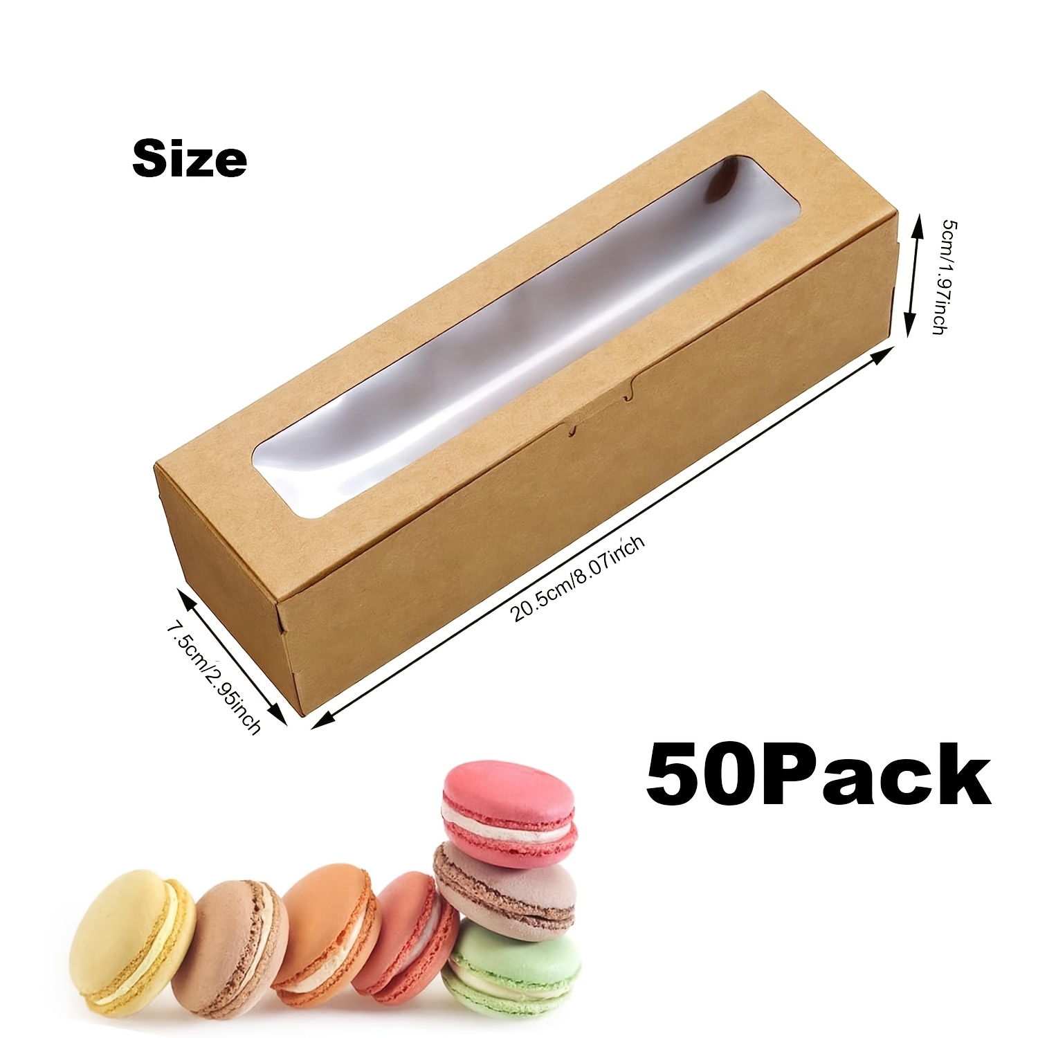 Image of Of 50 Macaron Boxes Designed To Hold Macarons, Complete With 50 Stickers, Perfect For Home Baking Gifts