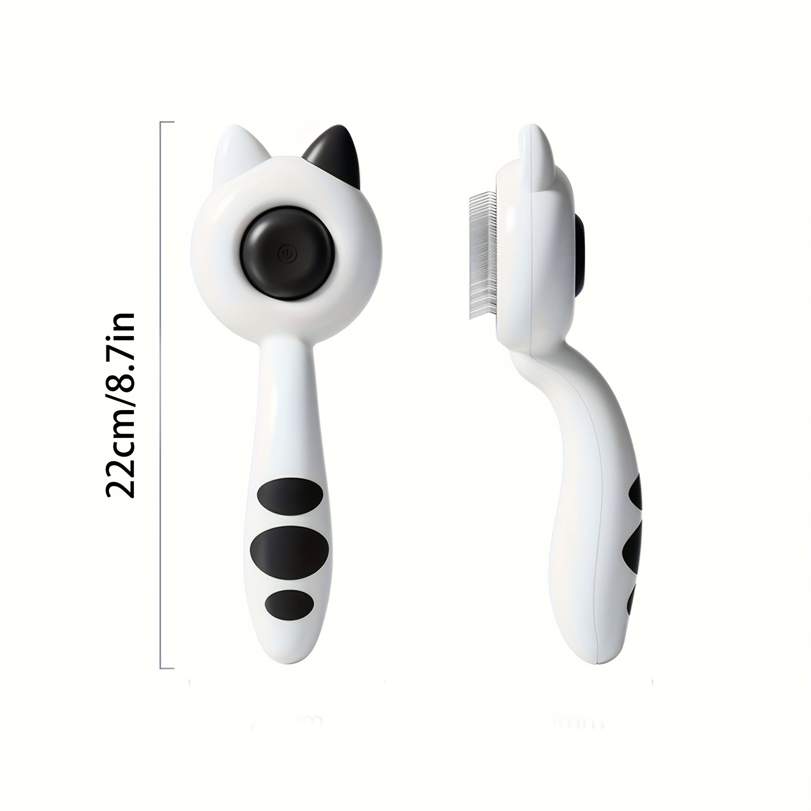 1pc Stainless Steel Cat Grooming Comb with Self-Cleaning One-Touch Button, Detachable Hair Remover Brush for Long-Haired & Short Cats, Manual Massager for -Free Care, Pet Hair Shedding Brush