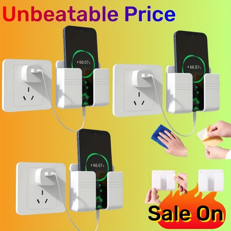 

1pc Plastic - Mounted Charging Stand, Phone Holder , Tool Organizer,