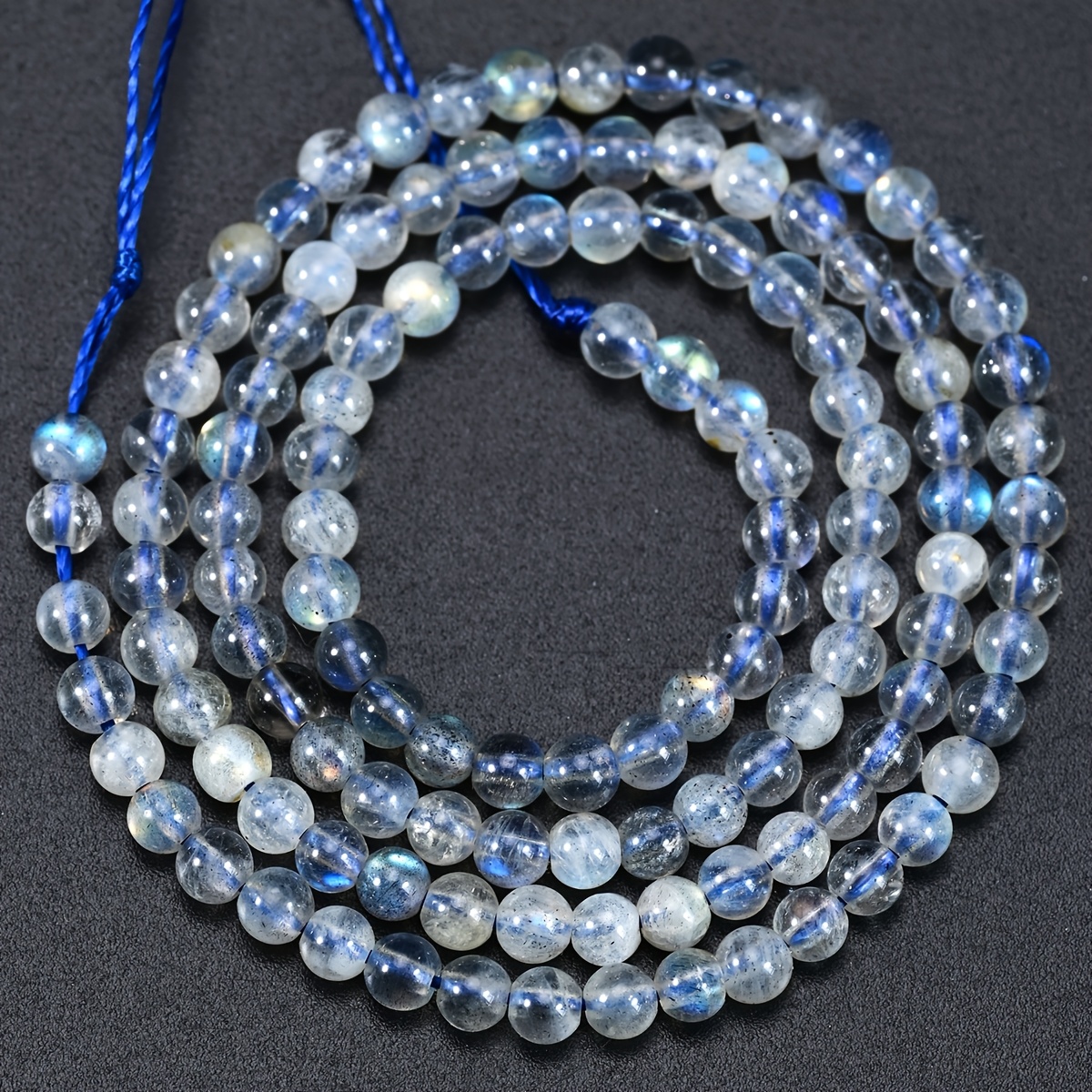 TEMU Aaa Natural Labradorite Round Beads - 3mm Flashy Gray Moonlight Loose Beads For Jewelry Making, Bracelets And Necklaces & Handmade Gifts