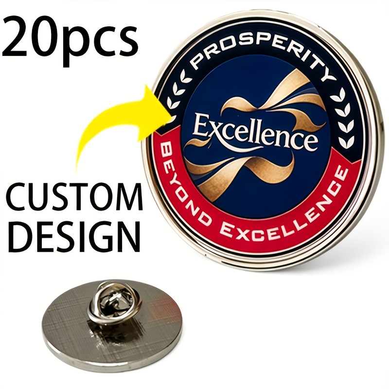 A Set Of 20 , And Name, 25mm Silvery, Suitable For School Badges And Corporate Souvenirs