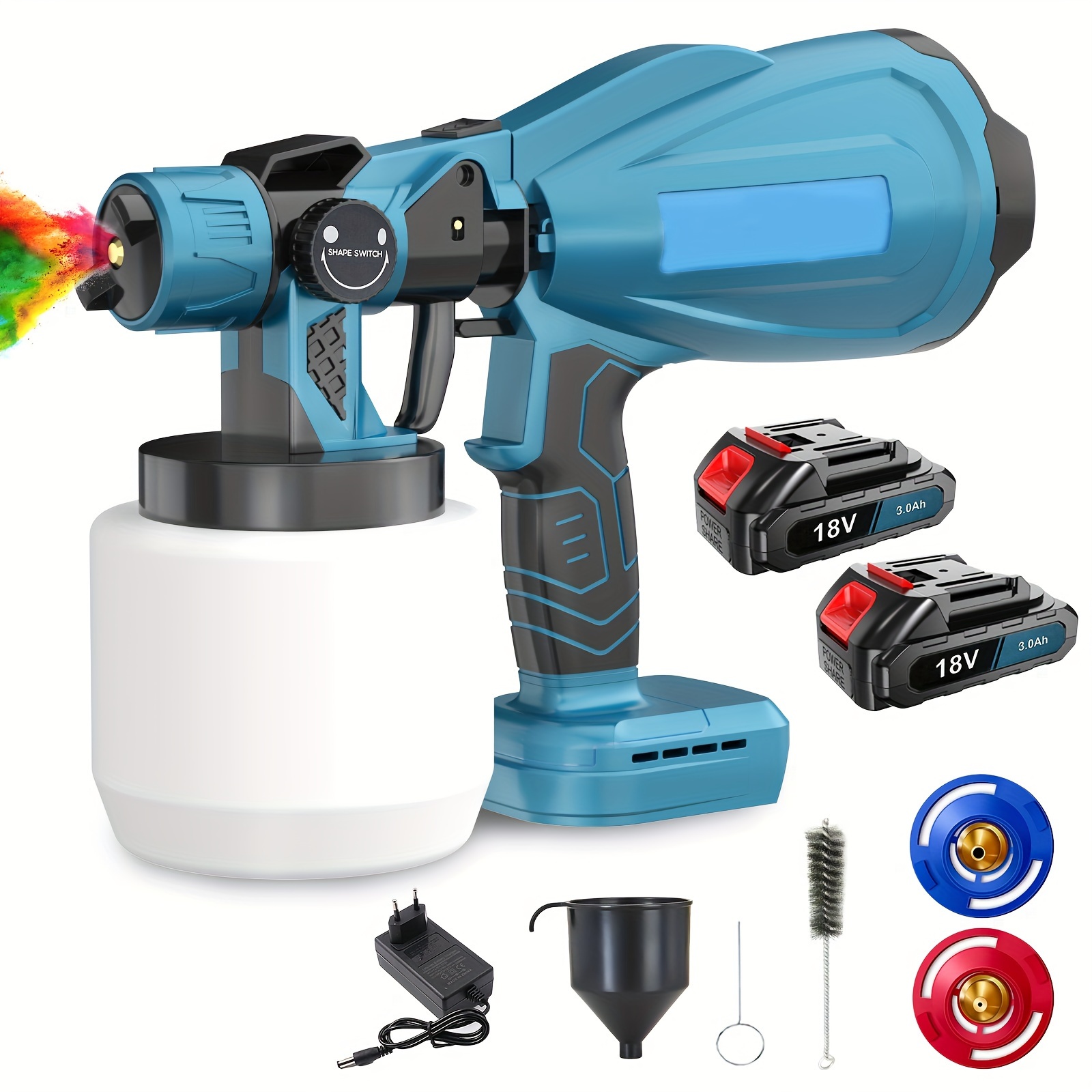 

Cordless Paint Sprayer Compatible With Makita, Hvlp Paint Spray , 1400ml With 3 Nozzles And 3 Patterns, For Furniture, Cabinets, Fence, Walls, Door, Garden Chairs