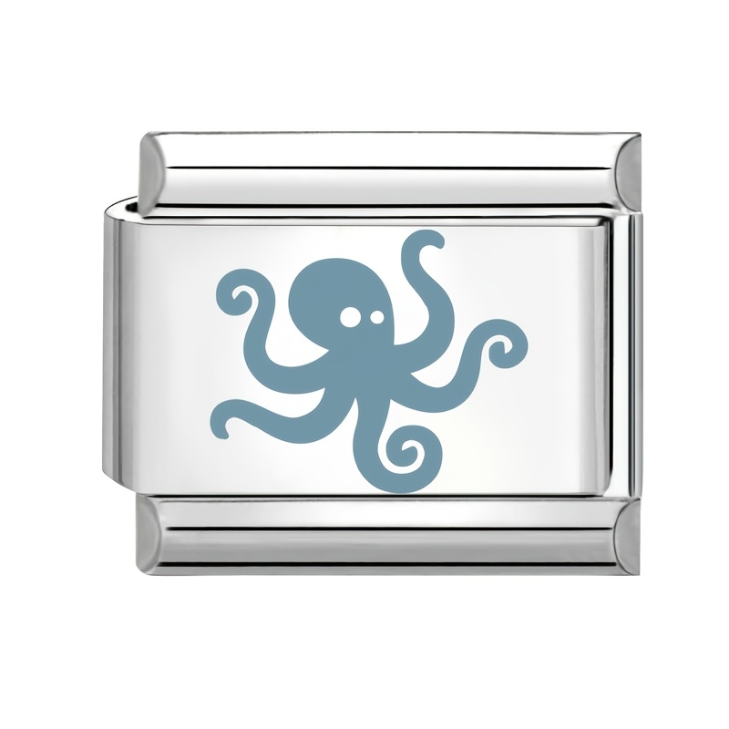 Exquisite Blue Pattern Embossed Ocean Elements Ring