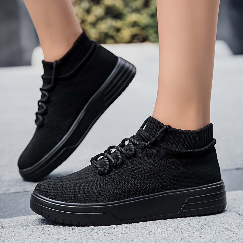 Lightweight High Top Sneakers Knit Fabric Pull-On Athletic Walking Shoes Amazon.com | Santiro Walking Shoes for Men Lightweight High  main image 4