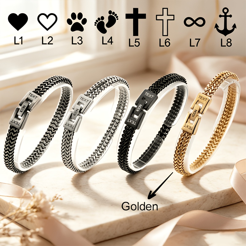 Personalized Stainless Steel Bracelet for Custom Engraving
