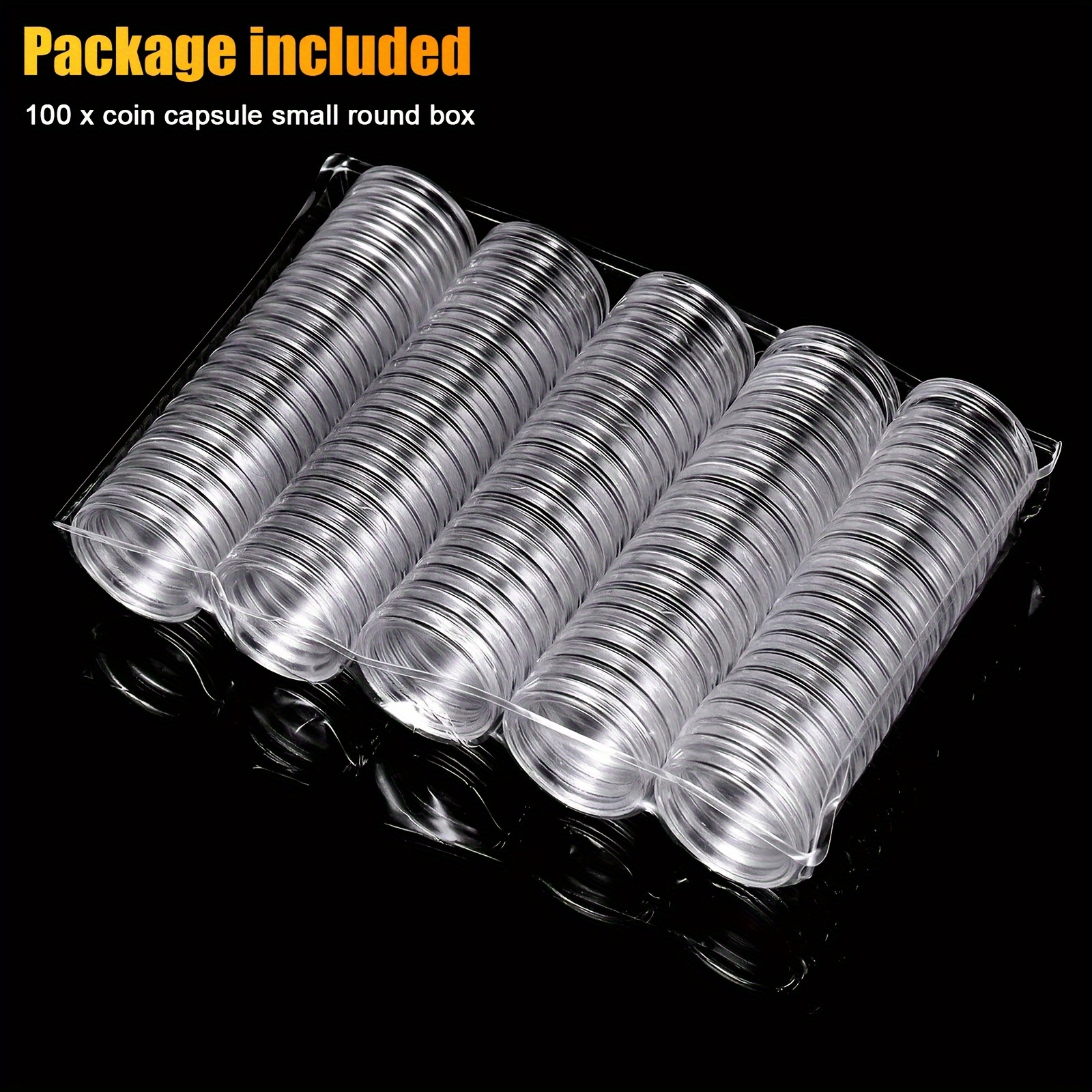 Pack De 100 Cápsulas Transparentes De Plástico PS De 35 Mm Para Monedas, Protección Contra Polvo Y Humedad, Almacenaje Seguro