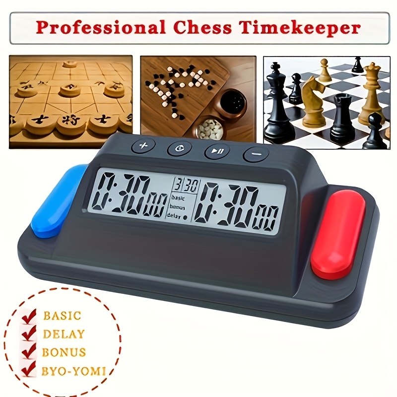 imagen del artículo 1pc temporizador de ajedrez digital profesional - pantalla lcd  ,    /  de precisión, abs  ,   batería (baterías no incluidas) -   para torneos y juego casual, sin batería