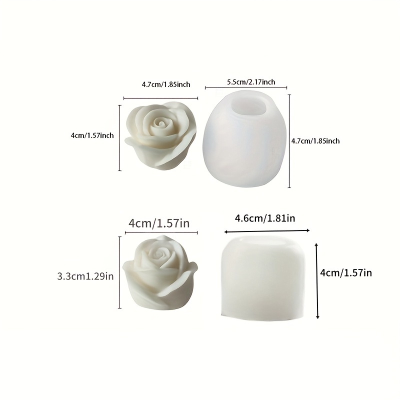 E-shop 2er-Pack Silikonform für DIY – Langlebige Rosenform für Seifen, Kerzenherstellung, Resin-Kunst | Romantische Seifen- Wachsformen geeignet für