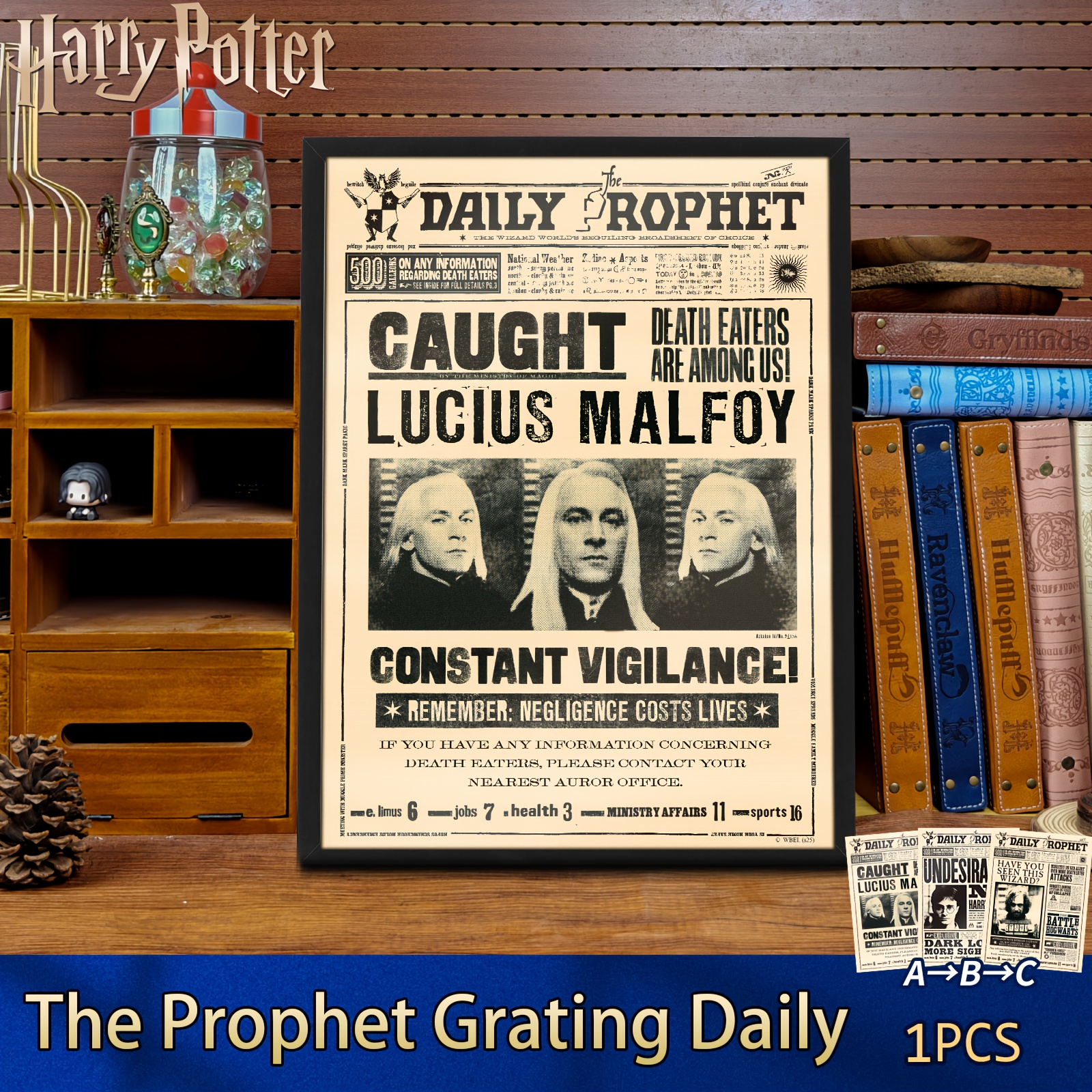 E-shop 2D Flat, 2D Flat, Harry Potter Daily Poster, Film-Accessoire, Drei Muster, Coole Heimdekoration, Partydekoration, Geburtstagsgeschenke,