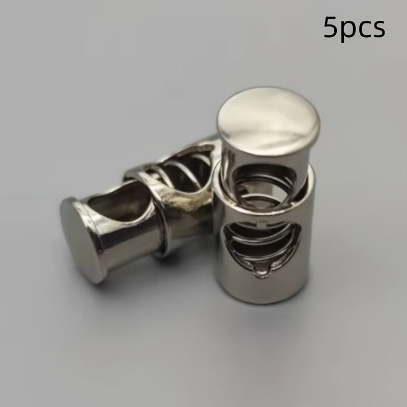 Image of 5pcs Metal Fashion Beam Rope Spring Single Holes Clasp For Clothes Bag Sportswear Shoelace Rope Parts Additions