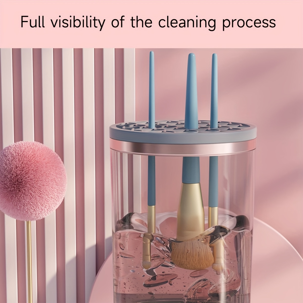 360° Kutija za čišćenje alata za ljepotu - Jednostavno upravljanje, niska buka i energetski učinkovita tehnologija zvučnih valova/ultrazvučni uklanjač mrlja za kistove za šminku, beauty jaja, spužve - Perilica (bez / lako čišćenje)