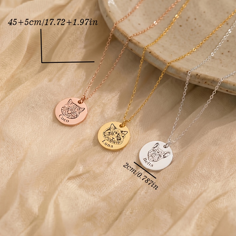 Custom Name and Photo Necklace Stainless Steel Jewelry