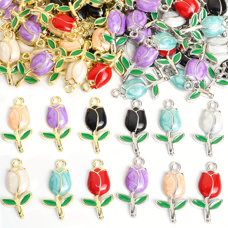 

Lot de 10 Breloques en Émail Multicolore - Pendentifs Fleur Accrocheurs pour Bijoux DIY, , Bracelets, Boucles d'Oreilles - Cadeau Idéal pour Femmes pour Anniversaires, Anniversaires, Saint-Valentin