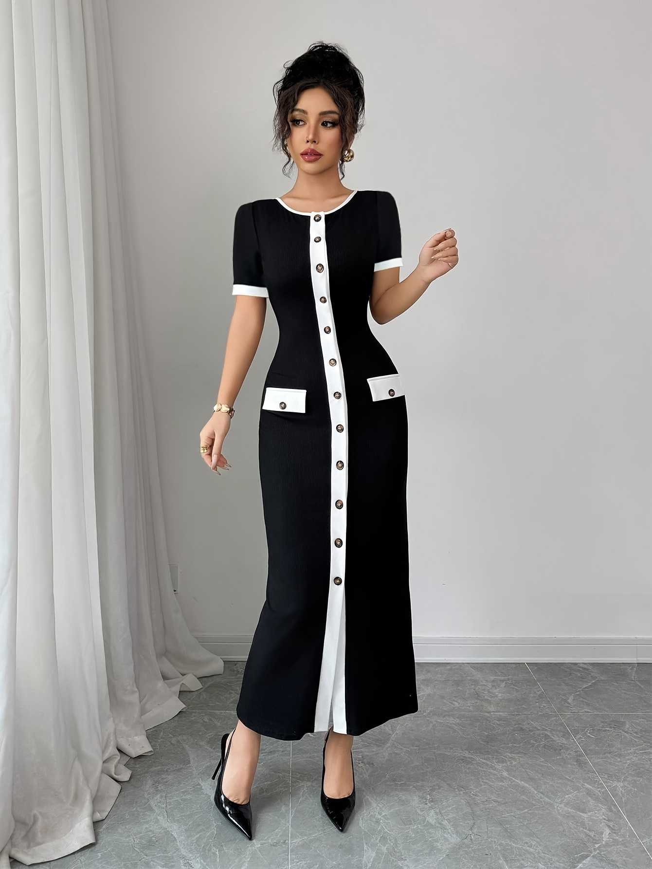 green emerald velvet dress Elegant Wool Midi Dress Burgundy  Pleated Skirt & Tailored Fit  5229   Xiaolizi