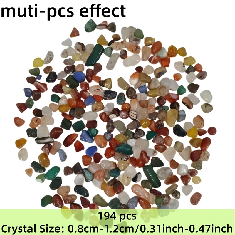 TEMU 194pcs Polished Stone Set - Hand- Natural Polished Crystals Bulk, For Home Decor And Landscape
