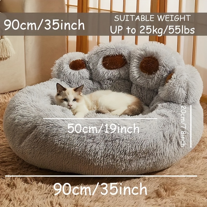 Donut Plush Pet Bed – Fluffy, Soft, Calming Round Nest For Small Dogs & Cats – Machine Washable