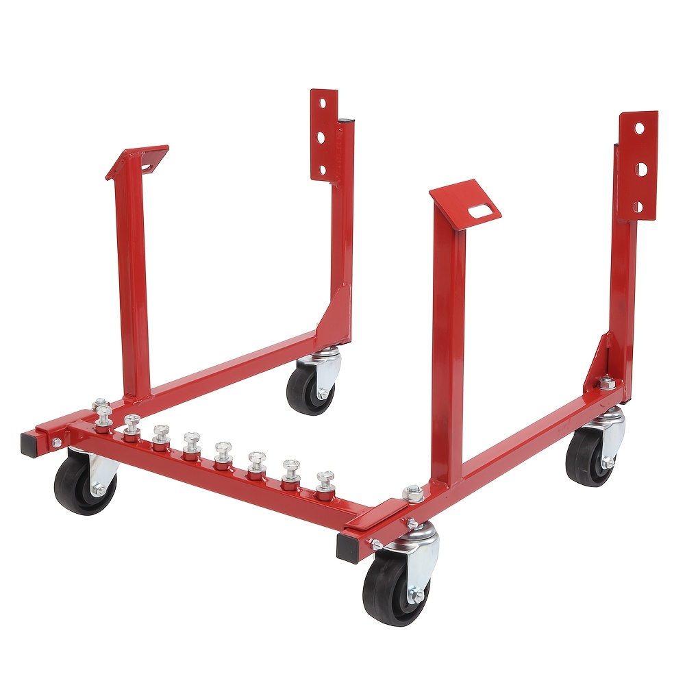 TEMU 1000 Lb Capacity Engine Hoist Stand W/ Dolly Wheels - Compatible With For Chevy (red, Heavy-duty Automotive Lift Crane)
