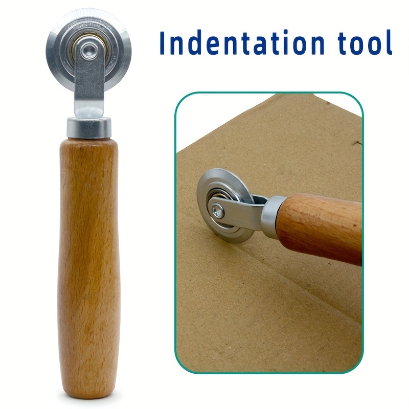 

Wooden Indentation Tool: Handheld Paper Card Pressing Roller - No Battery, Metal Construction