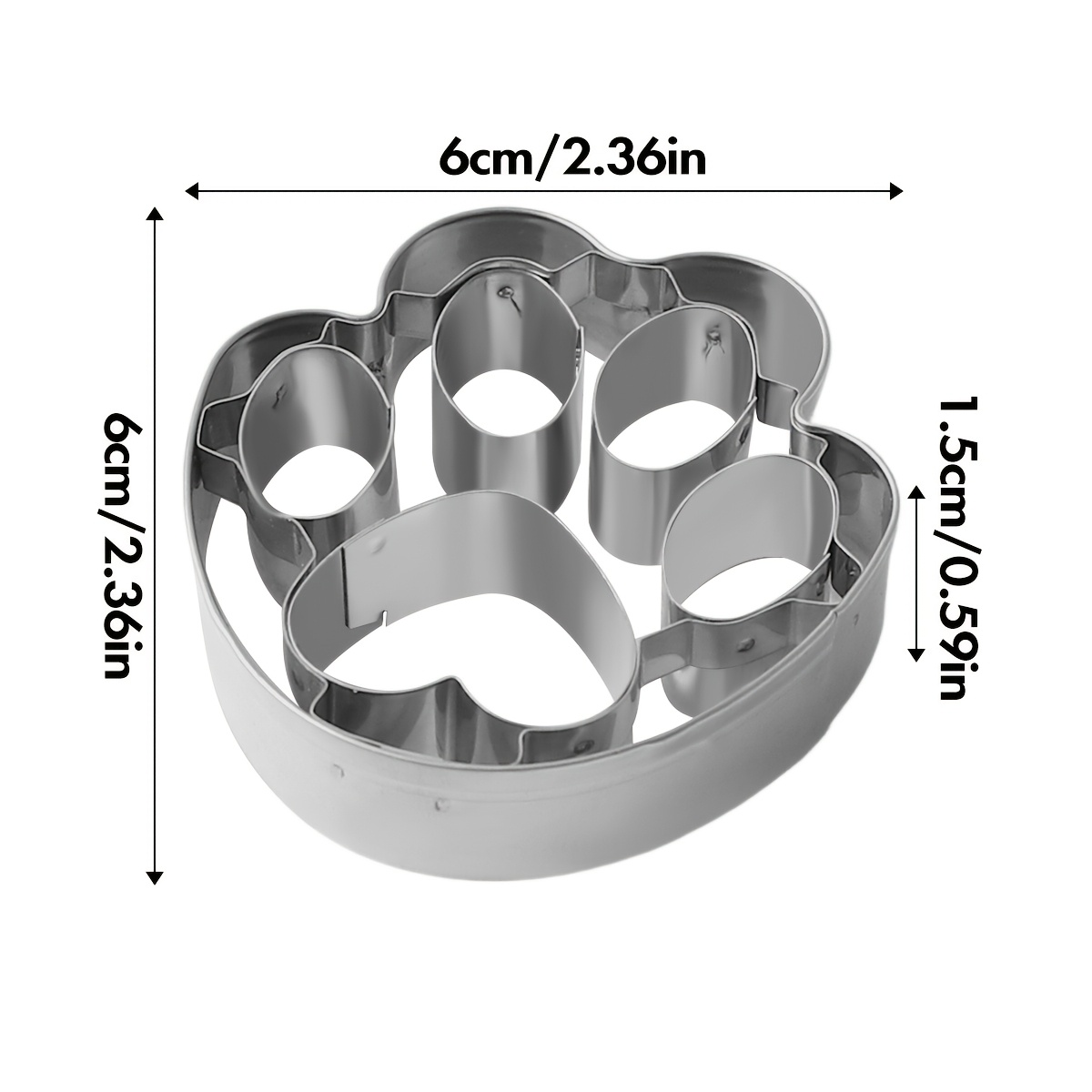 Image of 1pc/6pcs Dog Paw Cookie Cutter, Stainless Steel Mold For Chocolate, Candy, Jelly, Ice Cubes, Pastry, Cake, Diy Baking Tool, Dog Paw Cookie Cutter, Pastry Cutter, Kitchen Accessory