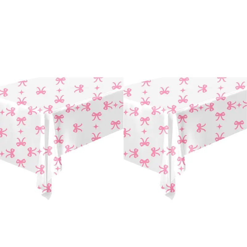 PHOGARY Lot de 2 Nappes Jetables Rectangulaires en Plastique pour Fête PHOGARY Lot de 2 Nappes Jetables Rectangulaires en Plastique pour Fête