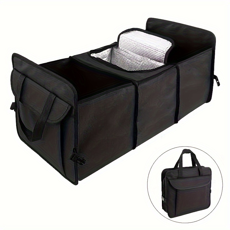 Image of Large Capacity Oxford Cloth Car Storage Box, Foldable Multi-functional Rear Seat Organizer For Vehicle
