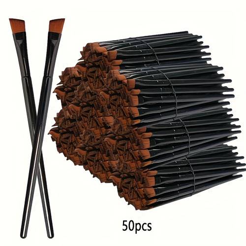 50 pack multi angle eyebrow brushes for eyebrow blending eye makeup nylon bristles unscented suitable for normal skin abs plastic handle