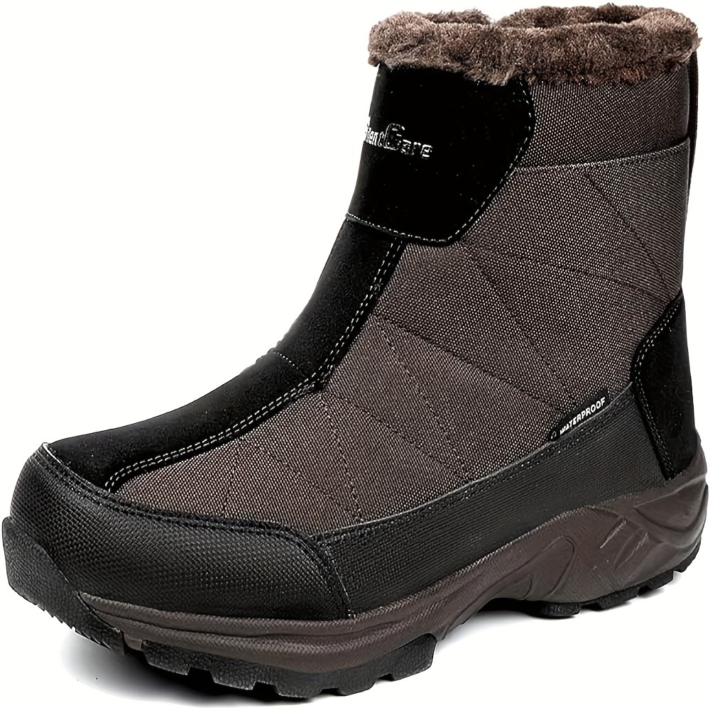 

Men's Warm Snow Boots, Fur Lined Waterproof Winter Shoes, Anti-slip Lightweight Ankle Boot